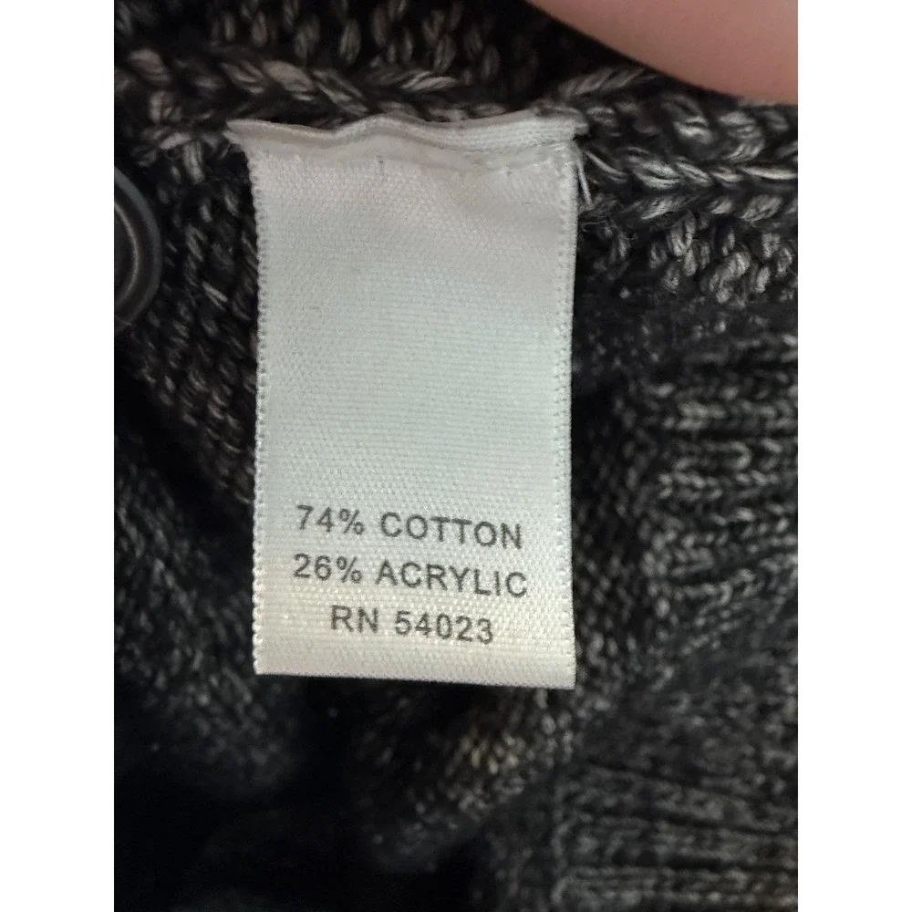 Banana Republic Sweater Mens Medium Gray Cotton Acrylic Full Zip Mock Neck Knit